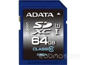 Карта памяти A-Data Premier SDXC Class 10 UHS-I U1 64GB (ASDX64GUICL10-R)